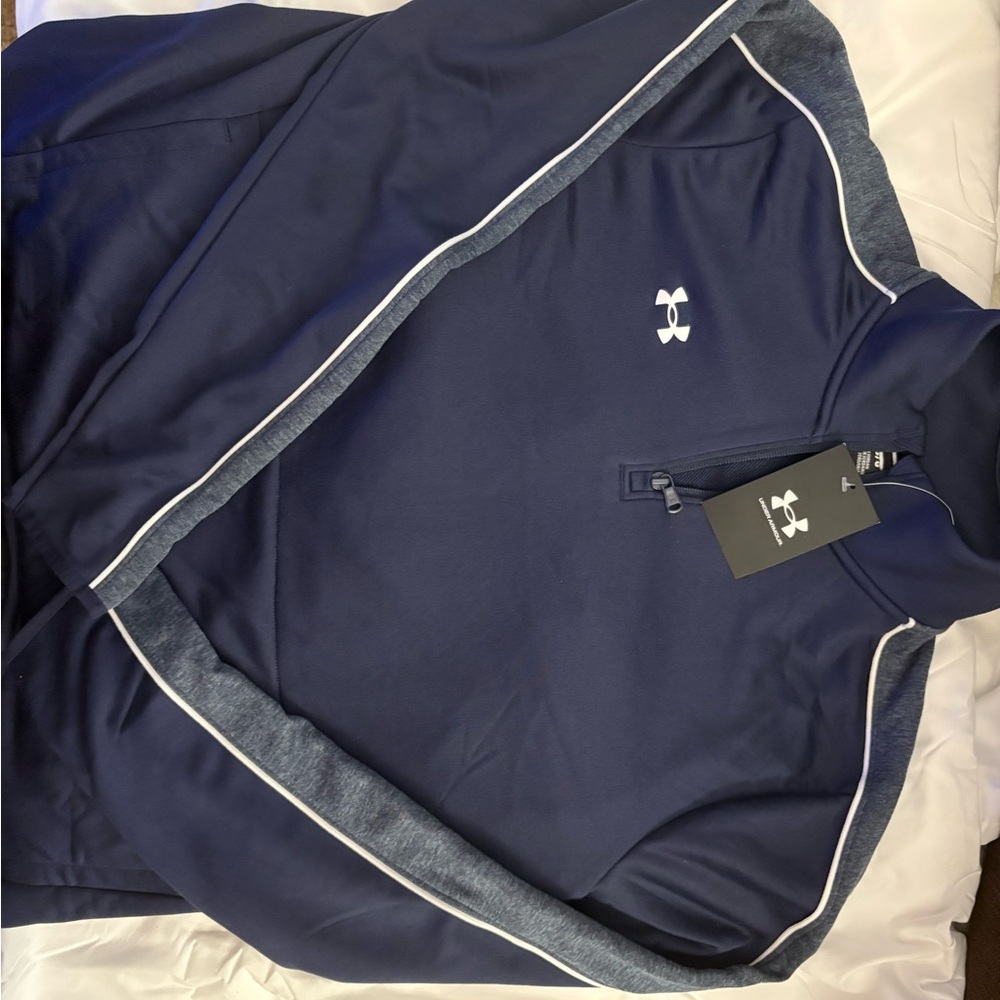 Under Armour Women’s Quarter Zip Pullover Top Navy ~NWT - Picture 6 of 6